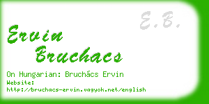 ervin bruchacs business card